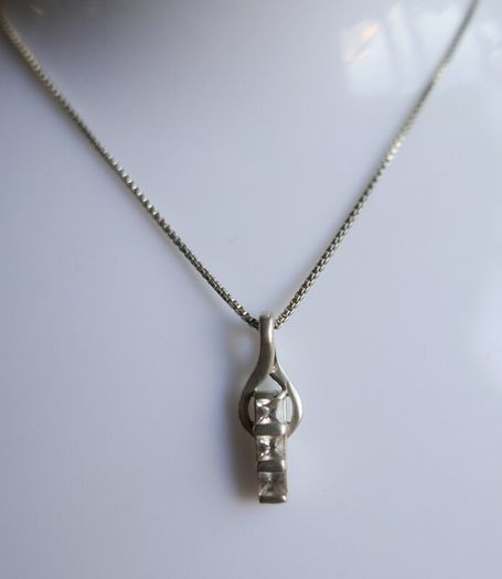 Vintage Sterling Silver 925 Drop Pendant Necklace length 18" - 4,5g
