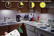 LDOPTO Under Cabinet Kitchen Lights with Remote Dimmable LED Cupboard Battery Powered LED Bedroom Lights with Timer for Kitchen Hallway, Multiple Colors 4 Pack