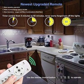 LDOPTO Under Cabinet Kitchen Lights with Remote Dimmable LED Cupboard Battery Powered LED Bedroom Lights with Timer for Kitchen Hallway, Multiple Colors 4 Pack