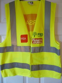 Hi Visibility Vest Waist Coat Yellow Medium. HiVis Double Band And Brace. Velcro Front Closure.