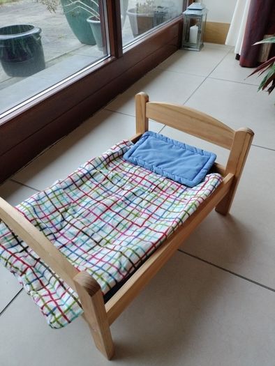 wooden dolls bed