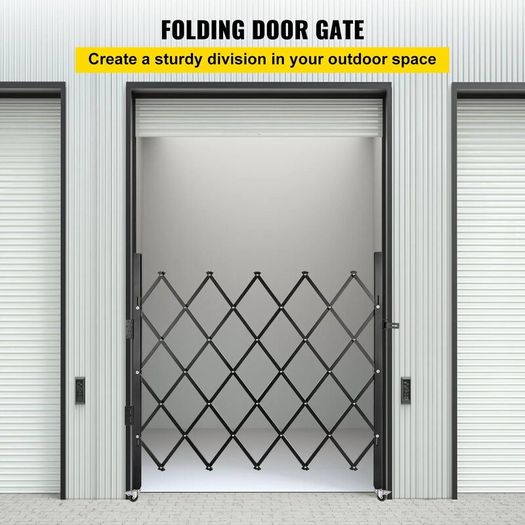 Single Folding Security Gate Steel Accordion Security Gate, Flexible Expanding Security Gate, 360 Rolling Barricade Gate, Scissor Gate or Door with Padlock