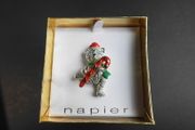 Vintage Napier Christmas Movable Bear Brooch