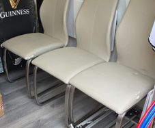 Cream Leather Chairs x3