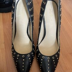 Brand new aldo genuine leather black stilletto gold studs