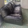 Black Leather 3-Seater Recliner Sofa & 2 Recliner Chairs Image 2