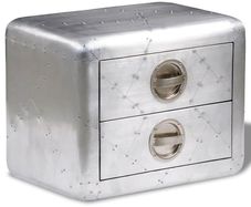 Aviator End Table with 2 Drawers Vintage Aircraft Airman Style