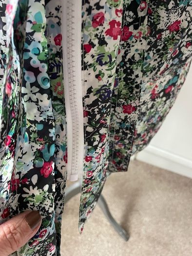 New look floral shower resistant coat parka style size 14
