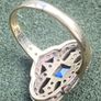 Gold Sapphire Diamonds Art Deco Ring Image 6