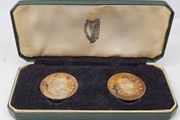 Ireland 1966 Silver Proof 10 Shillings Double Coin Set Stunning Rainbow Toned