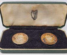 Ireland 1966 Silver Proof 10 Shillings Double Coin Set Stunning Rainbow Toned
