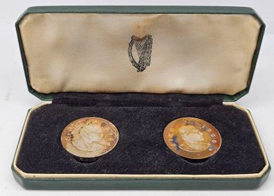 Ireland 1966 Silver Proof 10 Shillings Double Coin Set Stunning Rainbow Toned