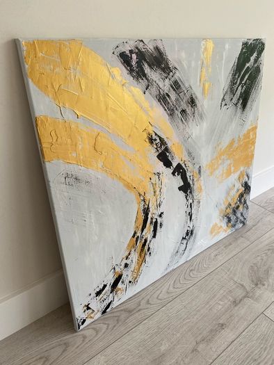 Black and white abstract painting