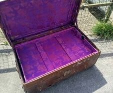 Vintage leather travel trunk