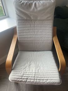 IKEA rocking chair and foot stool grey