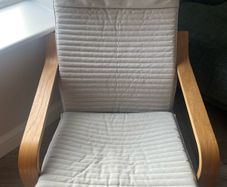 IKEA rocking chair and foot stool grey