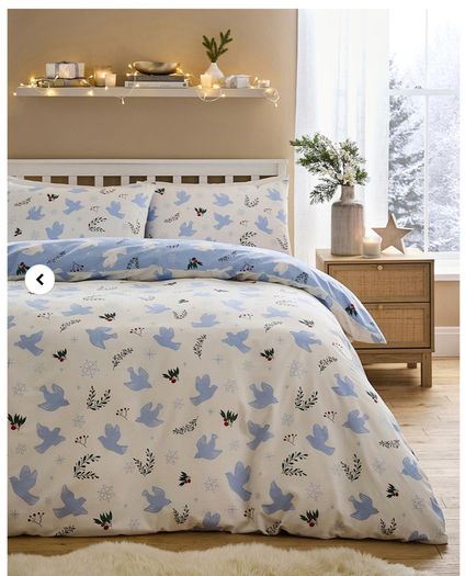 Peaceful Festive Doves Duvet Set- King Size Reversible