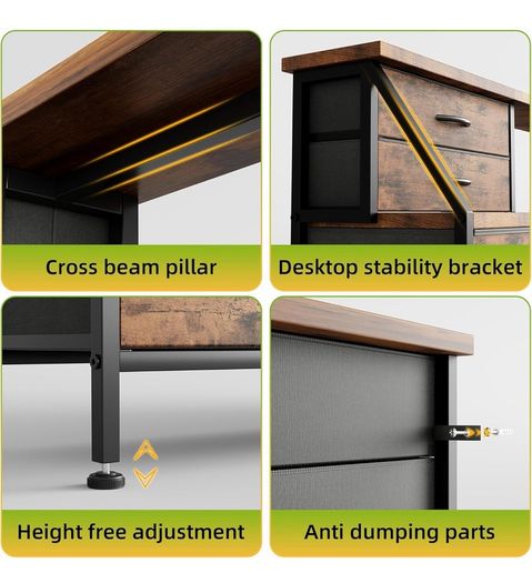 Dresser for Bedroom with 13 Drawers, 55 inch Wide Chest of Drawers