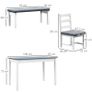 Dining Set, 4-Piece Dining Table Set, 1 Table, 1 Bench, 2 Chairs, Gray + White Image 3