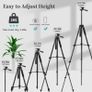 Phone Tripod for iPhone 63inch/161cm, Aluminum Extendable Mobile Phone Tripod Stand with Wireless Remote Shutter, Lightweight Selfie Stick Image 2