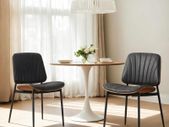Set of 2 Faux Leather Dining Chairs