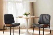 Set of 2 Faux Leather Dining Chairs