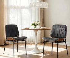 Set of 2 Faux Leather Dining Chairs