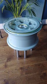 Up cycled Eurofighter Typhoon Main Wheel Coffee Table