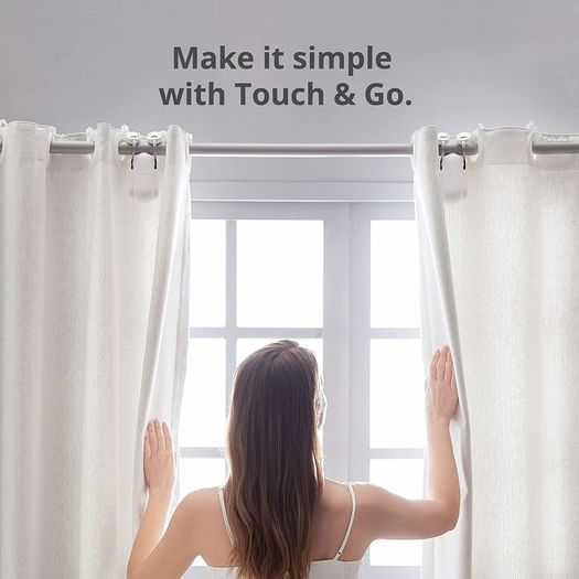 Curtain Smart Opener - Wireless App Automate Timer Control, Add SwitchBot Hub Mini to Make it Compatible with Alexa, Google Home, HomePod, IFTTT (Curtain Rod 2.0 Version, Black)