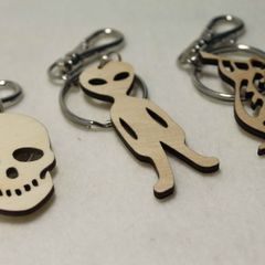 Car Amulet Super Personalised Different Symbol Skulls Alien Fun Keychain Keyring