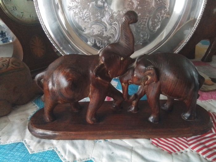 Pair of Carved Elephants