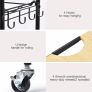 Kitchen Island Storage Trolley with Wine Rack,Serving Trolleys with Utility Wood Tabletop,4-Tier Rolling Cart with Basket Drawer Lockable Casters for Home,Dining Room,Restaurant,Hotel (FREE POSTAGE) Image 4