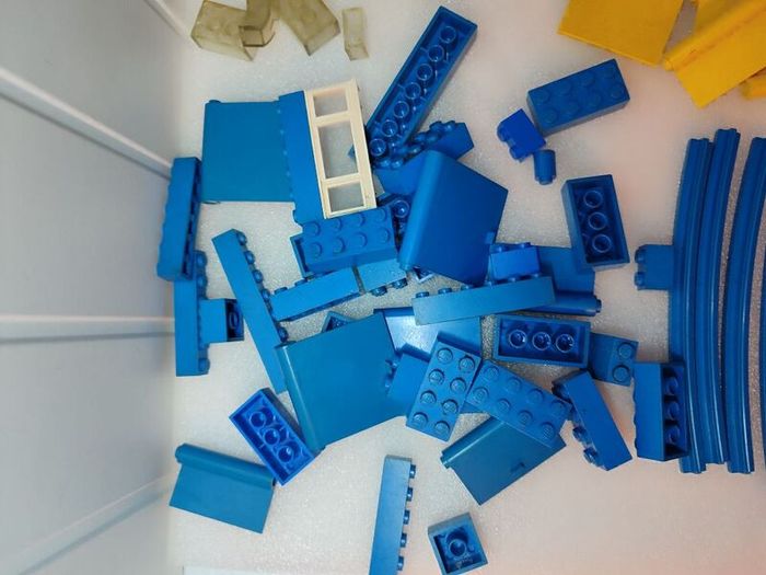 Vintage Lego Blocks Train Tracks 1960s onward wt Patent Pending Pieces Red Yellow Blue Clear