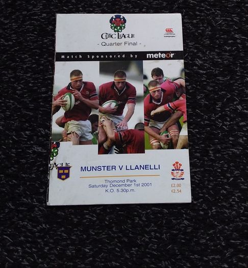 Munster Rugby Programmes - Individually Priced