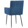 Dining Chairs with Armrests 4 pcs Blue Velvet Image 5