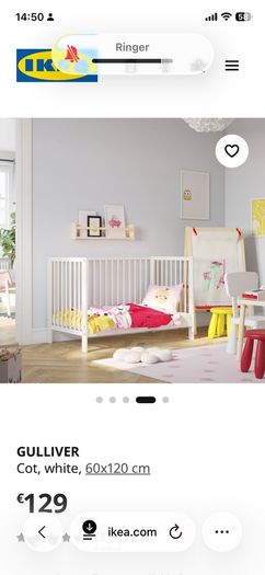 ikea gulliver cot bed & baby elegance mattress