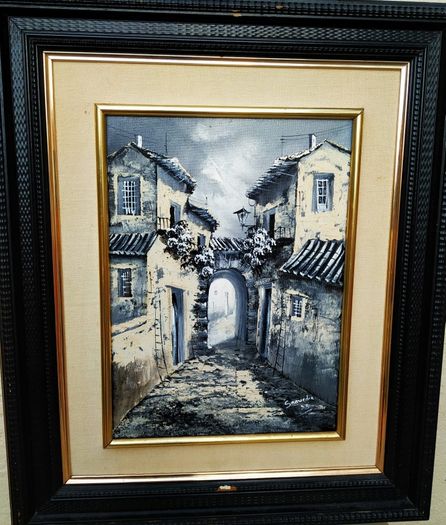NO 55 oil painting TOWN SCAPE