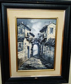 NO 55 oil painting TOWN SCAPE