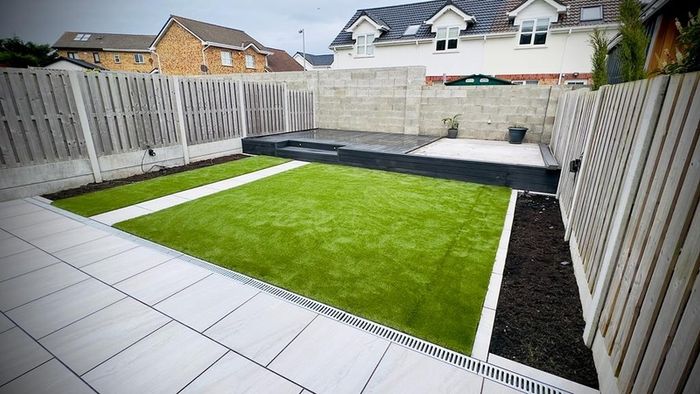 Composite decking, paving, art grass instalation