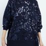 Navy Blue Sequined Jumper Image 2