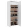 Shoe Cabinet High Gloss White 80x35.5x180 cm Chipboard Image 8
