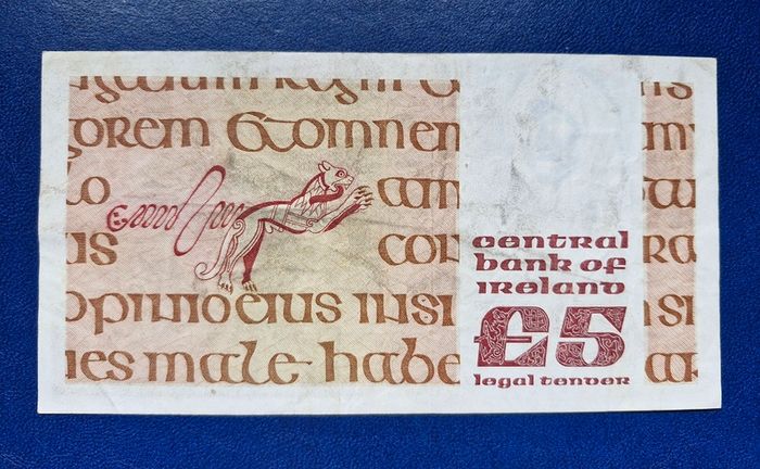 Ireland 1977 Scotus 5 Pound Banknote