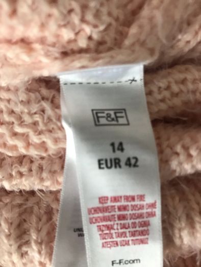 F&F fluffy top cardigan shirt sleeved size 14 New