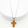 Natural Baltic Amber 925 Cross On Sterling Silver Chain Image 6