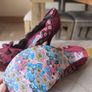 Irregular choice funky velvet bow shoes 4 4.5 wine kitten heel Image 2