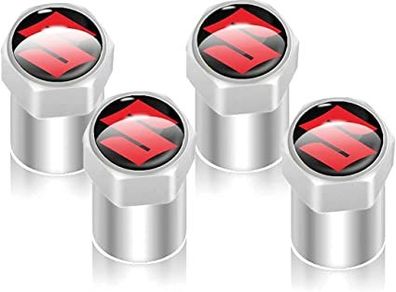 4 Pcs Metal Car Tyre Valve Caps for Suzuki Jimny Vitara Quick Sx4, Tire Stem Dust Covers