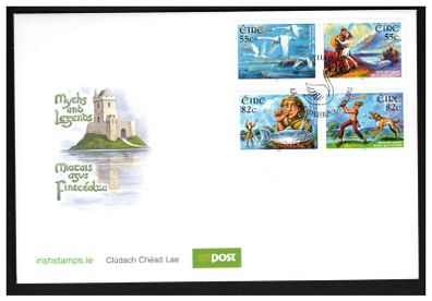 2012 Ireland Irish Myths and Legends (Children of Lir, Deirdre of the Sorrows, Fionn MacCumhall & Cu Chulainn) Commemorative Stamps An Post First Day Cover (FDC)