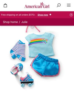 American Girl -Julie 1974 Summer skating outfit set BNIB