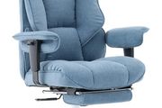 Big and Tall Office Chair 200kg, Heavy Duty Fabric Executive Desk Chair with Footrest, High Back Ergonomic Computer Chair, Reclining Home Office Chair with Thick Padding, Blue