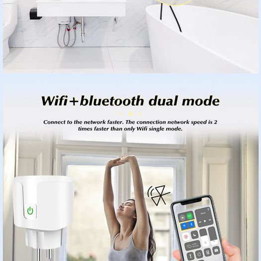 Smart Socket EU 16A AC100-240V Wifi Smart Plug Power Outlet, Alexa Google Home Voice Control, For Tuya Smart Life APP